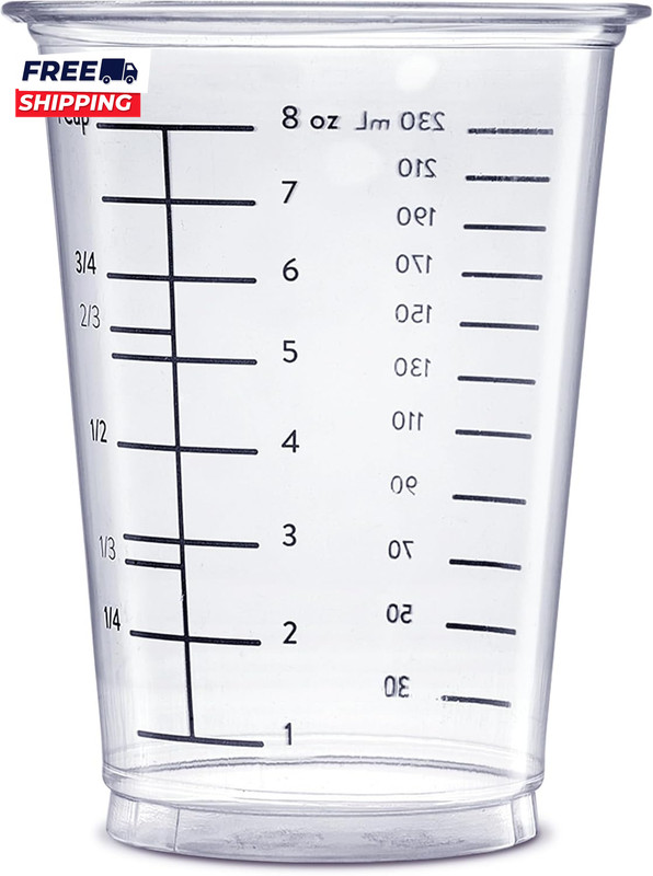 10 Oz Clear Plastic Measuring Cups [25 Count] Disposable Multipurpose Cups gallery