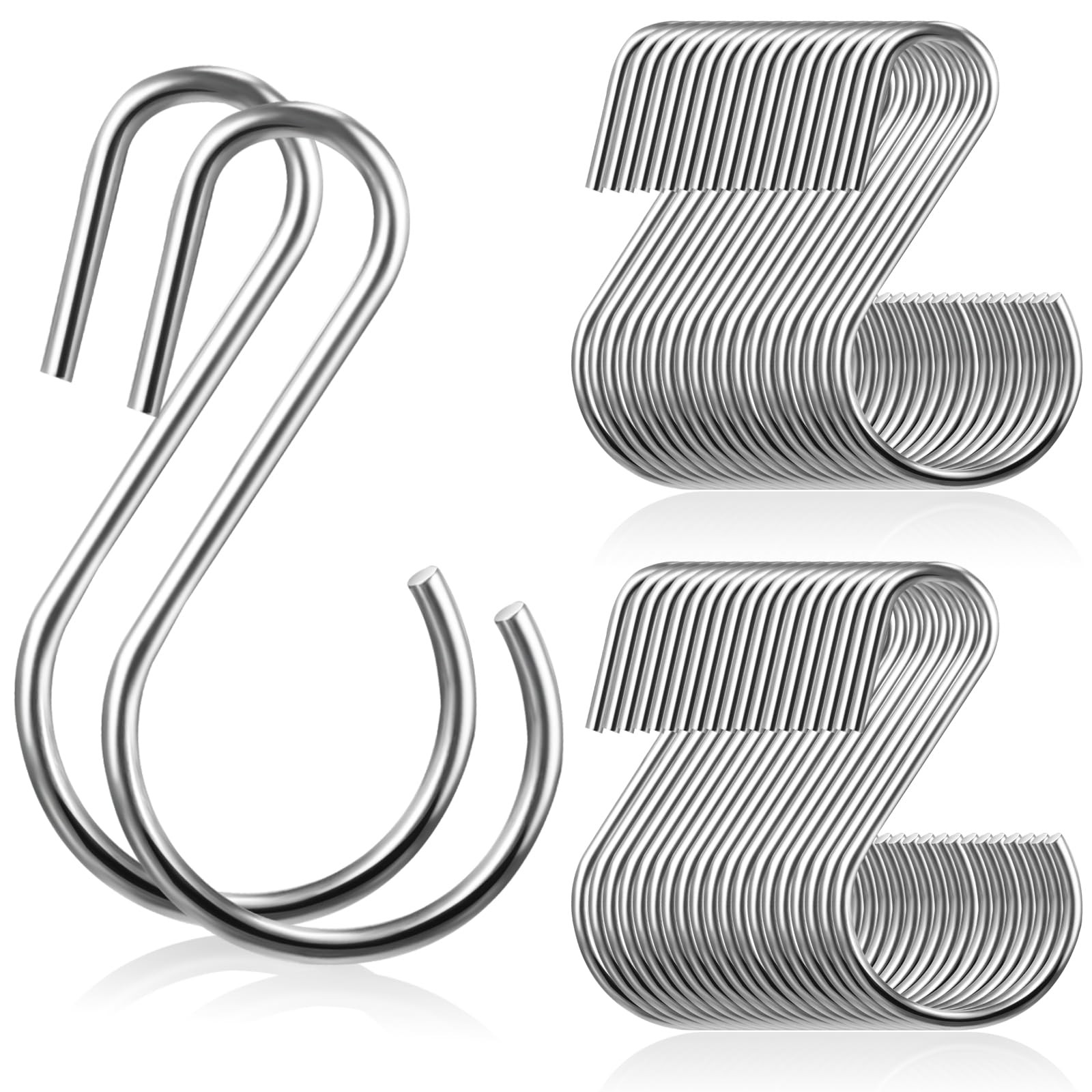 Sratte 60 Pcs S Hooks for Hanging 1.8 Inch Heavy Duty S Hooks Bulk Curtain Ha... gallery