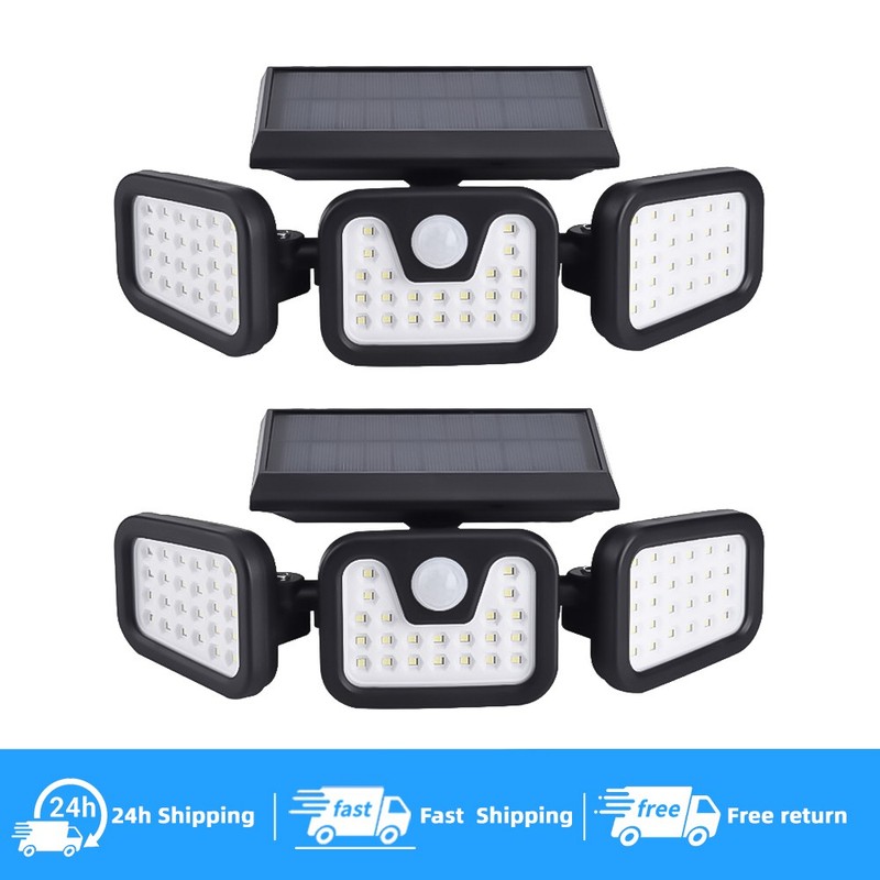 1-2 Pack LED Motion Sensor Solar Lights Outdoor IP65 Waterproof Security Lamp gallery