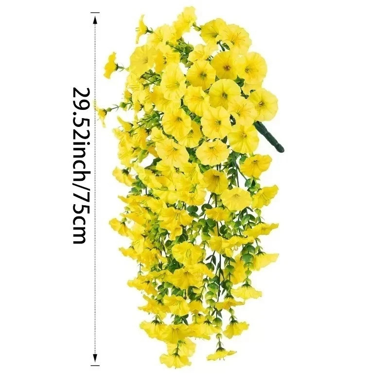 2PCS Artificial Morning Glory Vines UV Resistant Hanging Flowers Outdoor Decor gallery