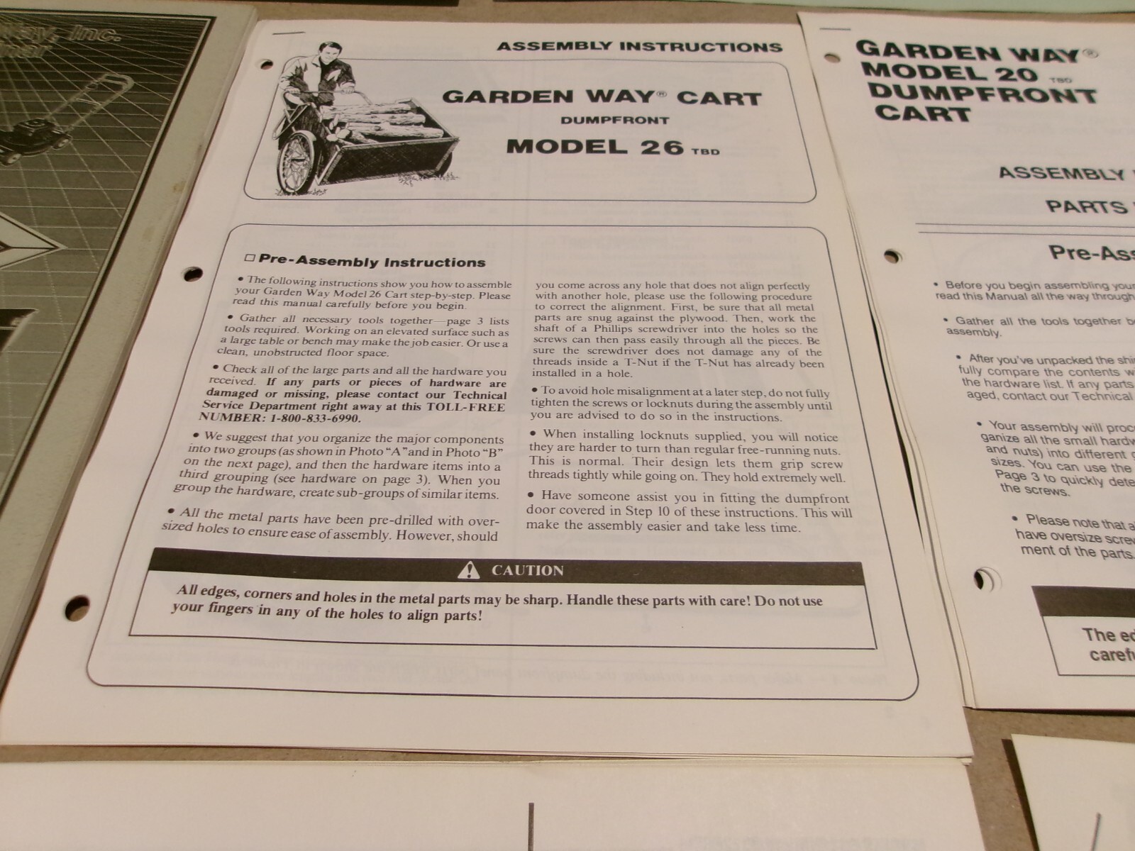 GARDEN WAY CART DUMPFRONT MODEL 26 TBD ASSEMBLY INSTRUCTIONS gallery