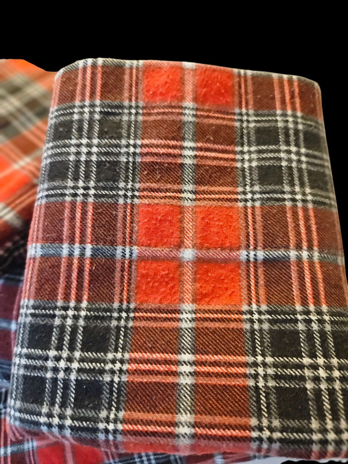 Full Size Flannel Sheet Set Ruvanti Black And Red Plaid 100% Cotton Deep Pocket gallery