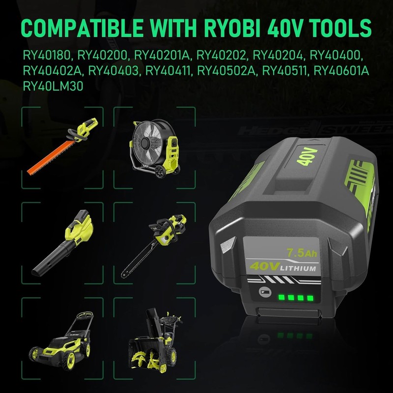 For RYOBI 40V Lithium 4Ah High Capacity Battery OP40404VNM Battery and Charger gallery