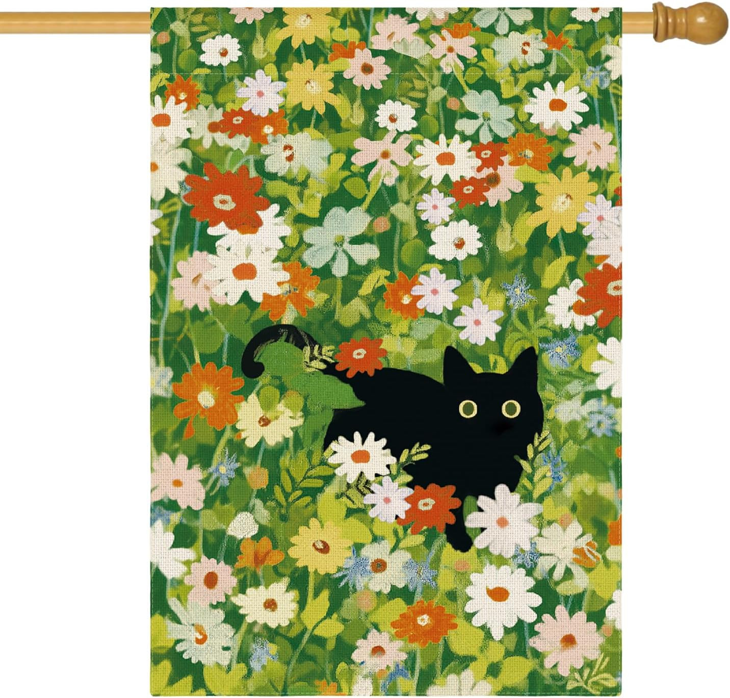 Spring Floral Cat House Flag 28X40 Inch Double Sided Outside, Flowers Seasonal W gallery