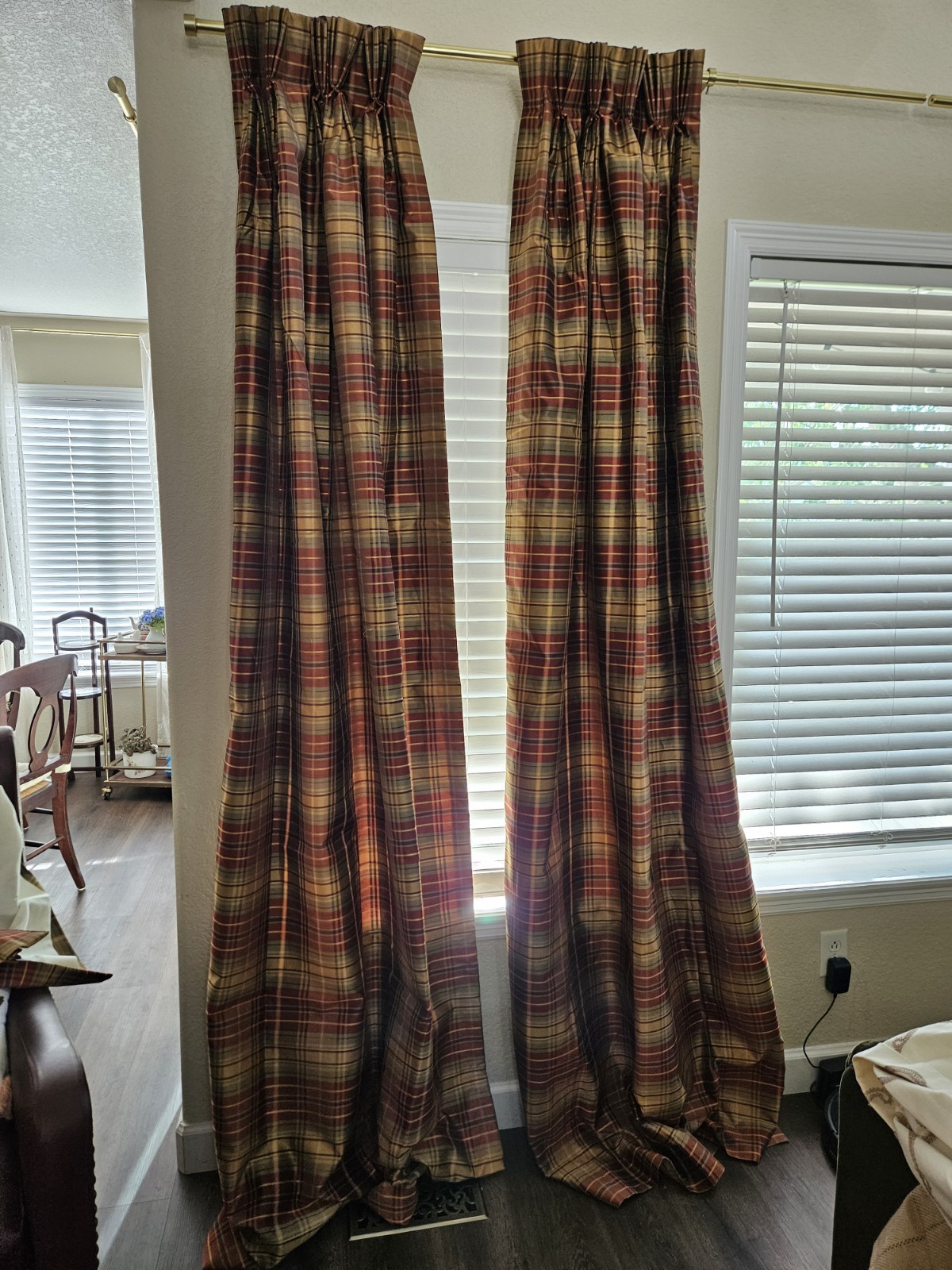 Custom Made Plaid Tartan Lined Rod Pocket Curtain Panels Pair 50x96 HEAVY gallery