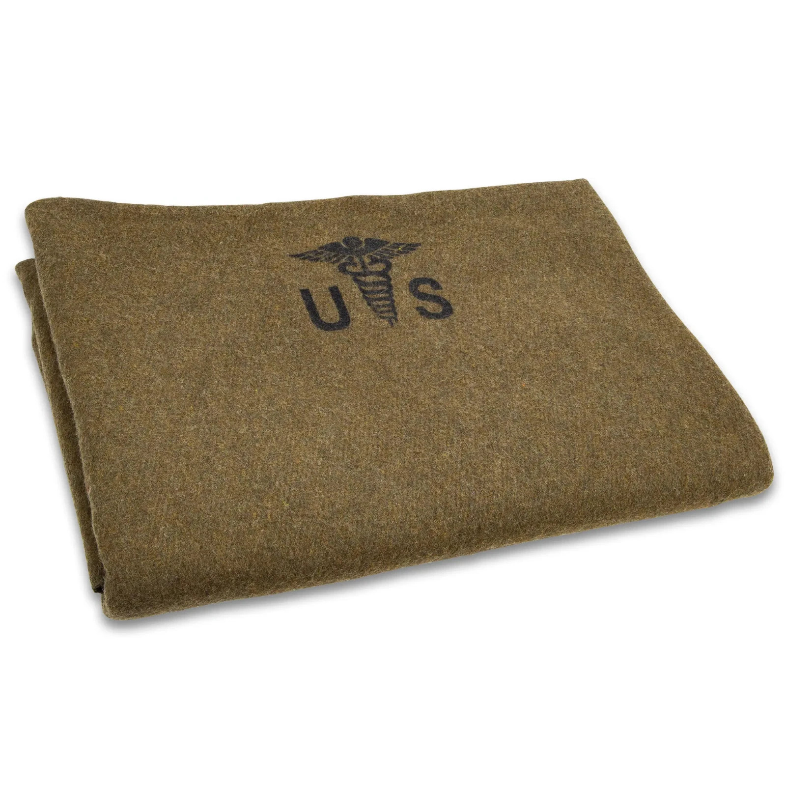 US Army Reproduction Wool Camping Blanket Olive Drab Military Medical 64 x 84 gallery