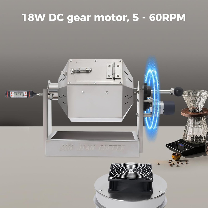 Electric Coffee Bean Roaster Stainless Steel Drum Roaster for Home Use gallery