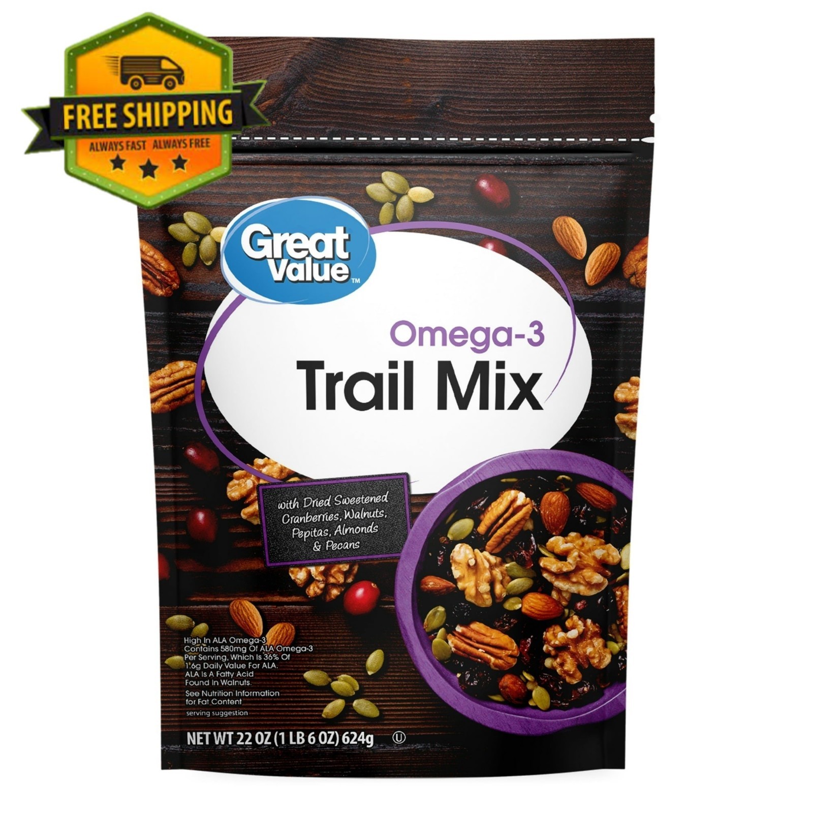 Great Value Omega-3 Trail Mix (22 oz) gallery