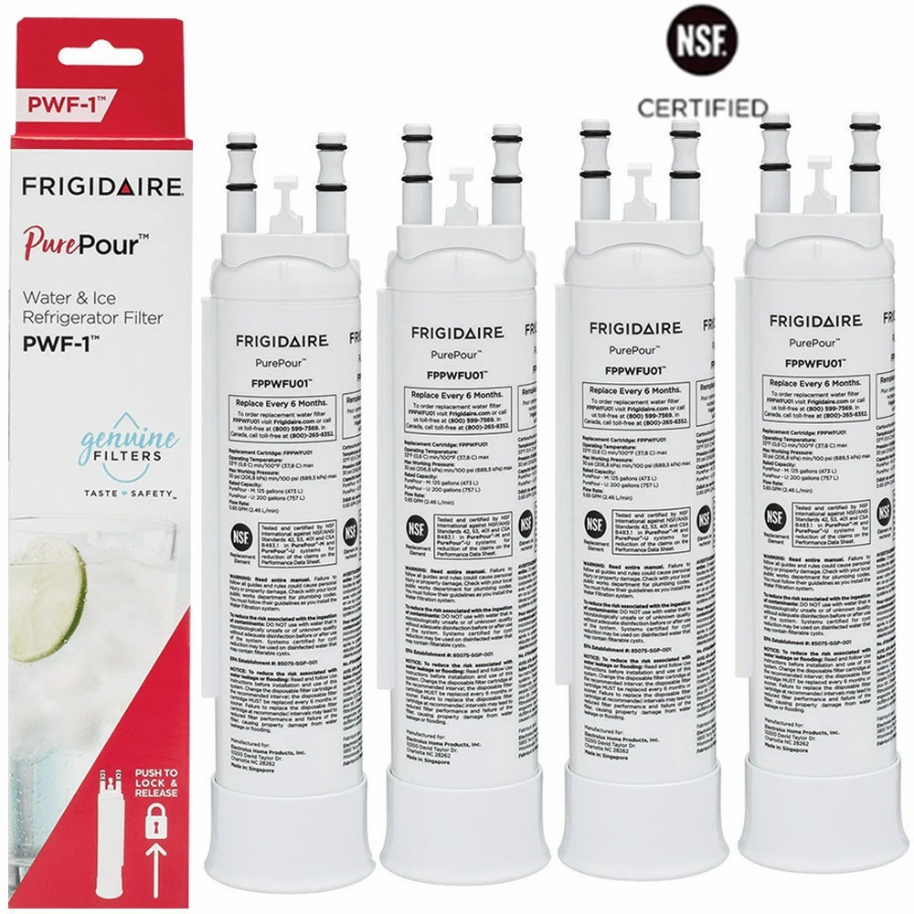 Frigidaire FPPWFU01 PurePour PWF-1 Refrigerator Water Filter-4PACK gallery