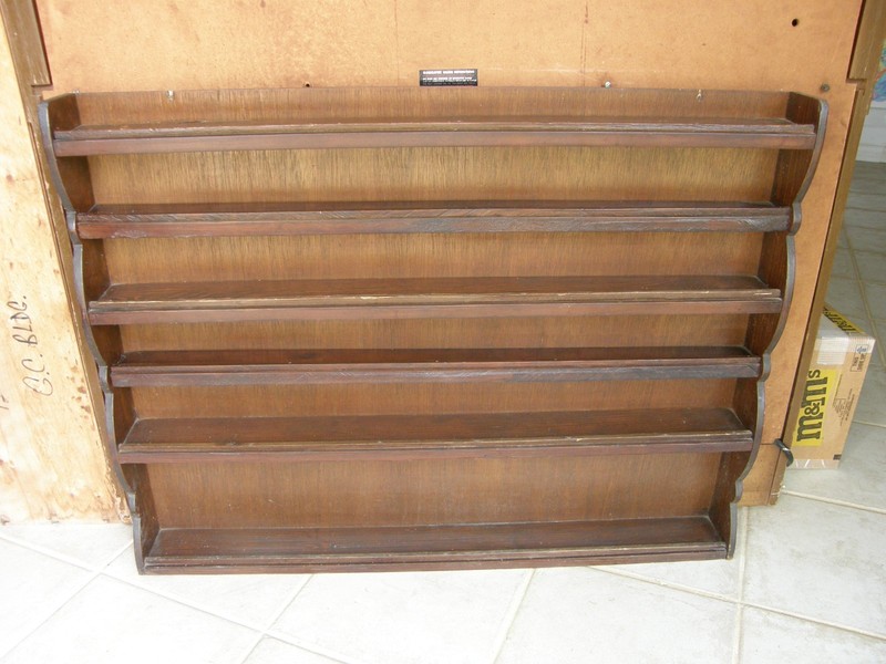 Rectangular Wooden 6 Horizontal Rows Wall Shelf 36" long x 28" high x 4" deep gallery