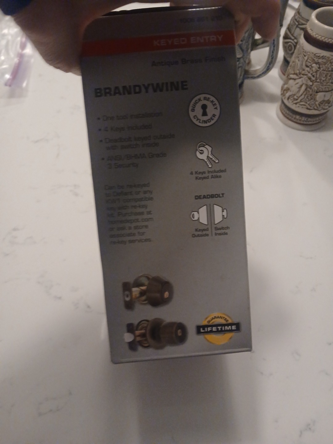 Defiant Brandywine Antique Brass Finish Combo Pack with Double Cylinder Deadbolt gallery