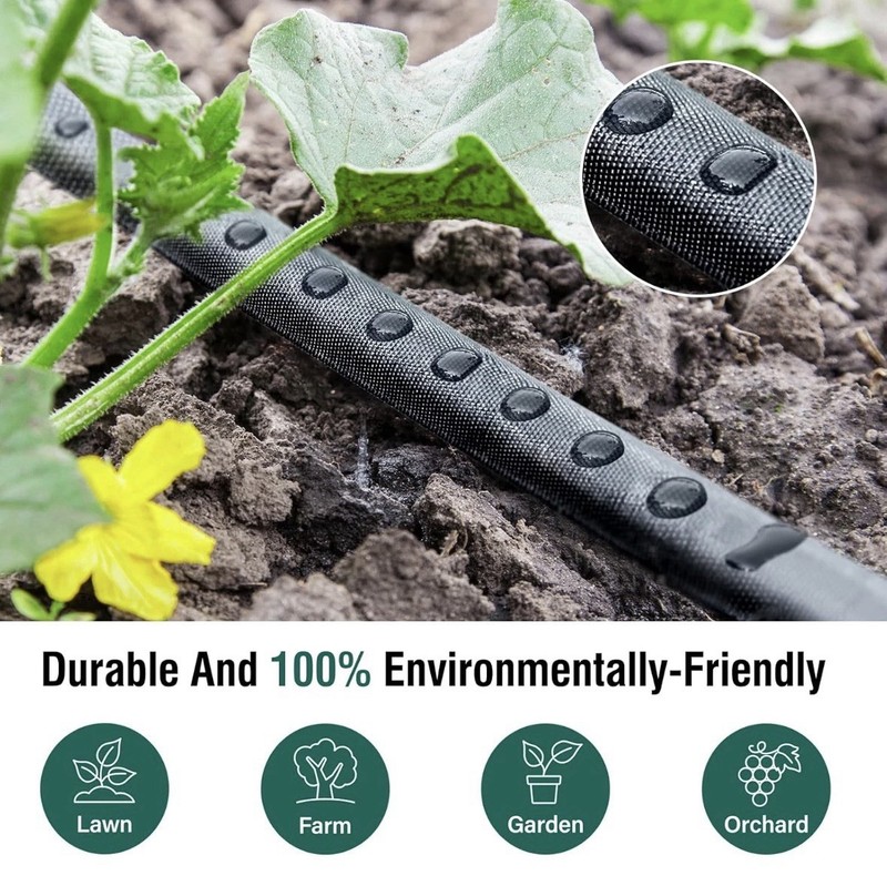 FlatSoaker Hose Garden Irrigation System Drip Watering Flexible Expandable 75ft gallery