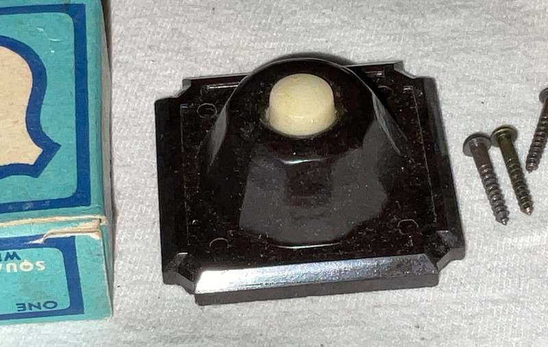 EAGLE No 143 Bakelite Brown Push Button Wired Doorbell New Old Stock ELECTRICAL gallery