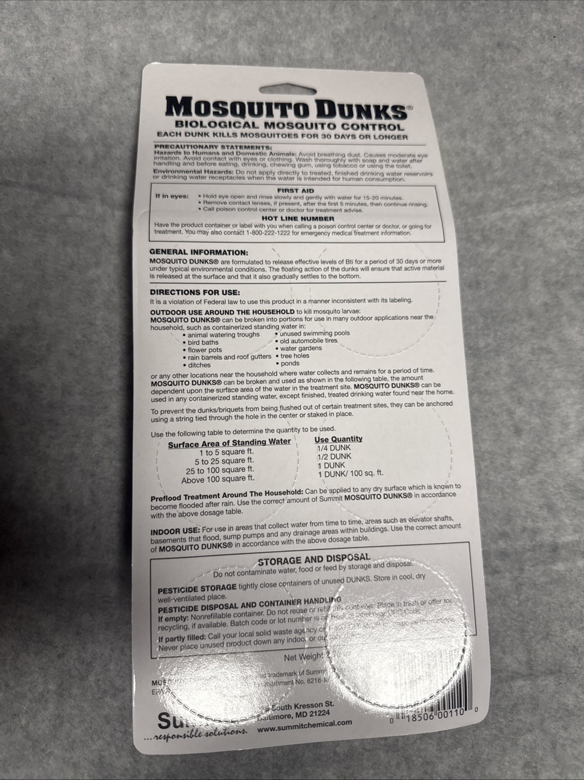 Mosquito Dunks Floating Pod Kill Biologically Safe Method 6 pack gallery