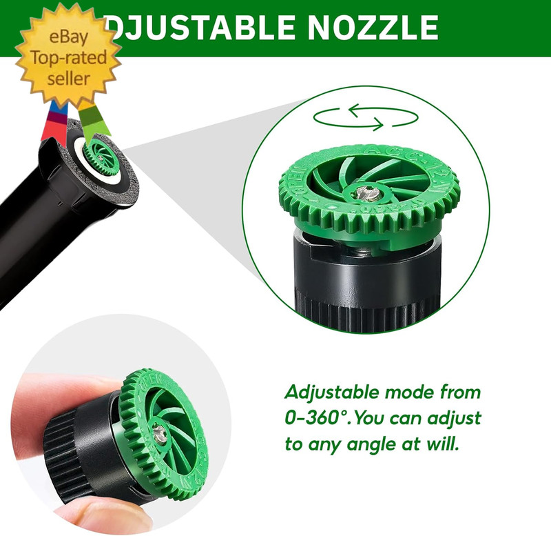 10 Pieces Variable Arc Nozzle, Pop-Up Sprinkler Heads Replacement Compatible wit gallery