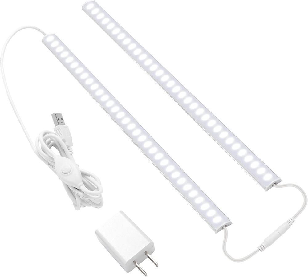 Plug-In under Cabinet Lighting, 2Pcs 12 Inch Dimmable Closet Light, Cold White 6