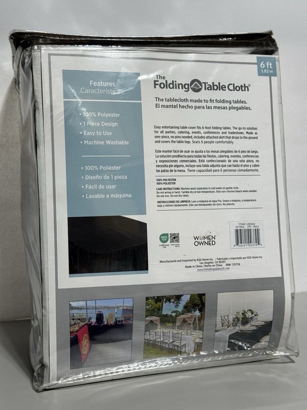 Rectangular Table Cloth, 2-pack 72” L x 30” W x 29” H Black gallery
