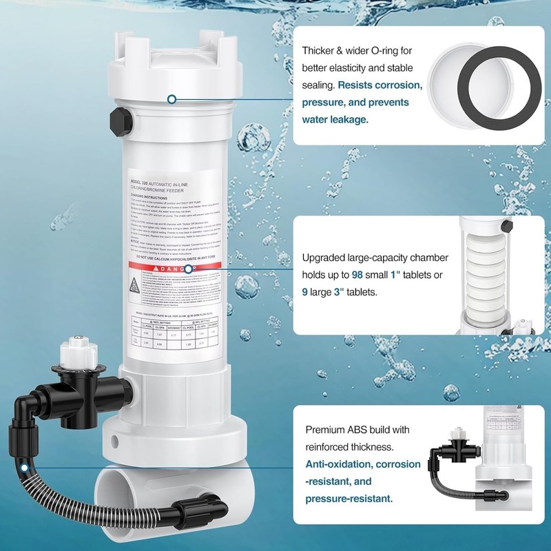 320 Pool Automatic Chlorine/Bromine Inline Feeder Compatible for Rainbow 320 gallery