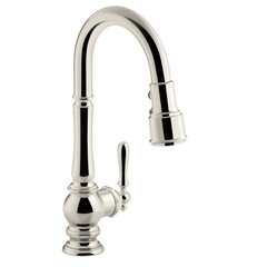 Kohler K-99261-SN Artifacts Pull Down Spray Kitchen Faucet Polished Nickel New