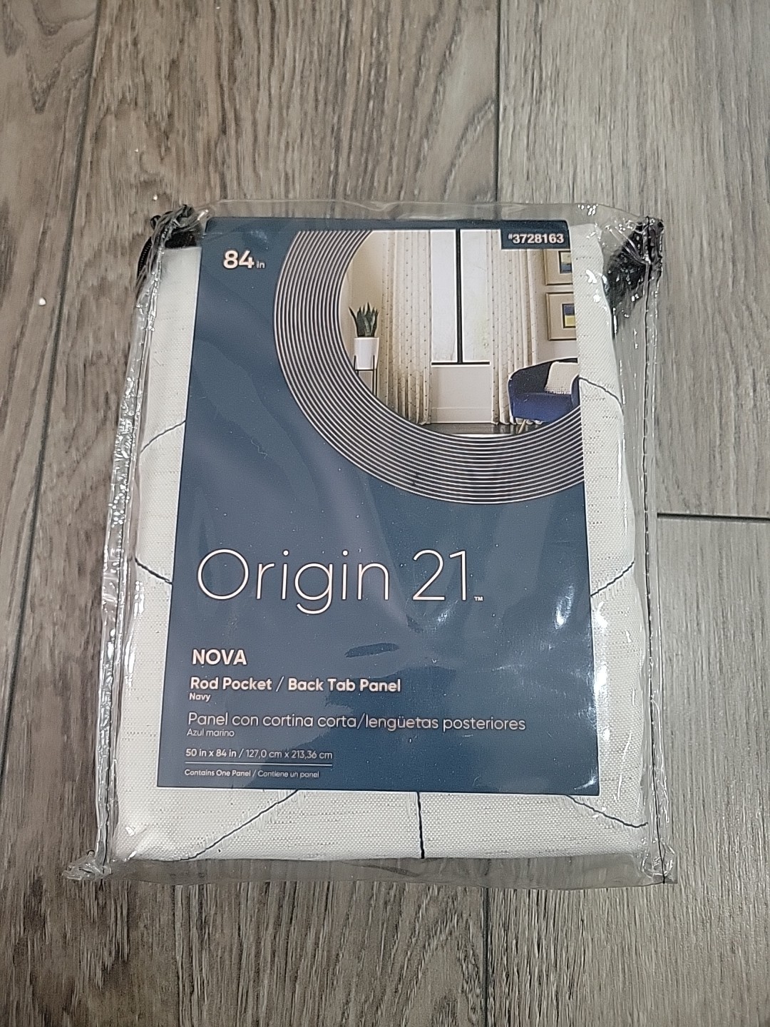 Origin 21 50" x 84" Navy Light Filtering Back Tab Single Panel new #3728163 gallery