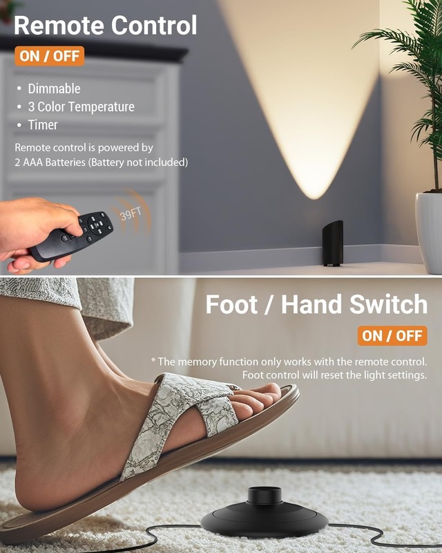 2 Pack Uplighting Indoor, LED Floor Can Lights with Remote and Timer, 3 Color... gallery