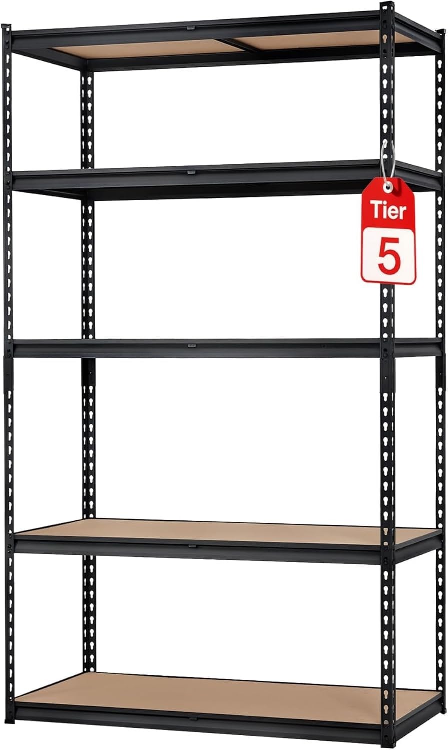 GRAVEE 5 Tier Adjustable Storage Shelving Unit, Heavy Duty Metal Garage Racks gallery