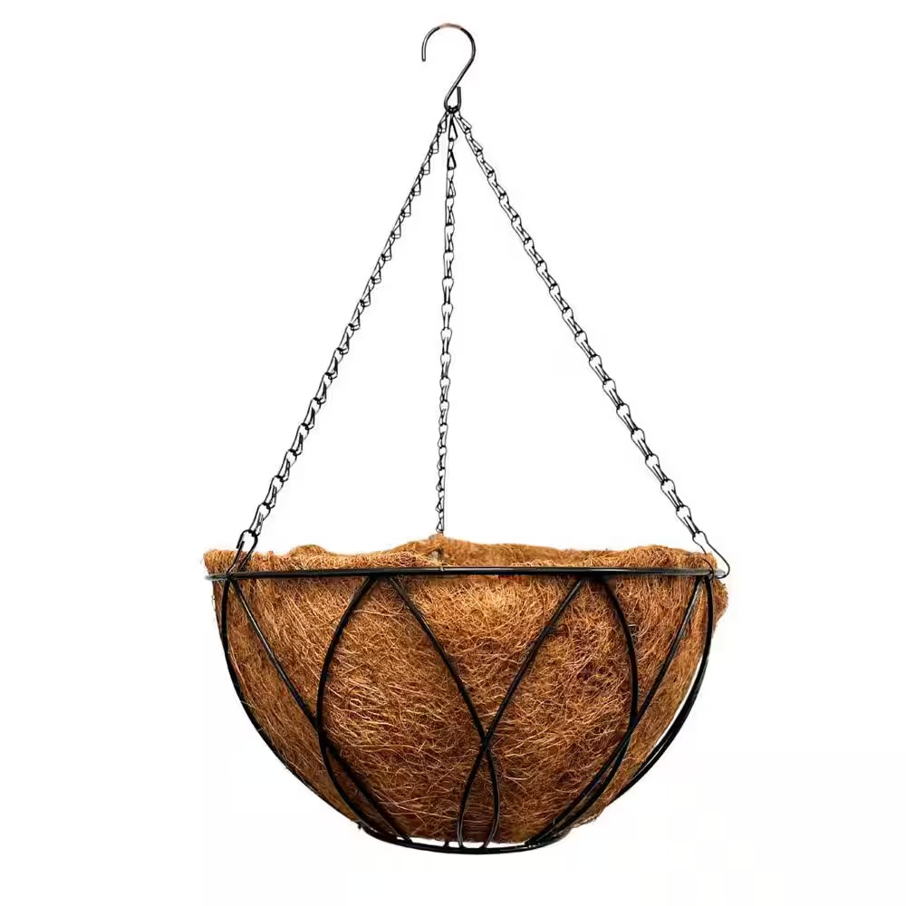 14 In. Devon Hanging Basket with Aquasav Coconut Fiber Liner and Chain gallery