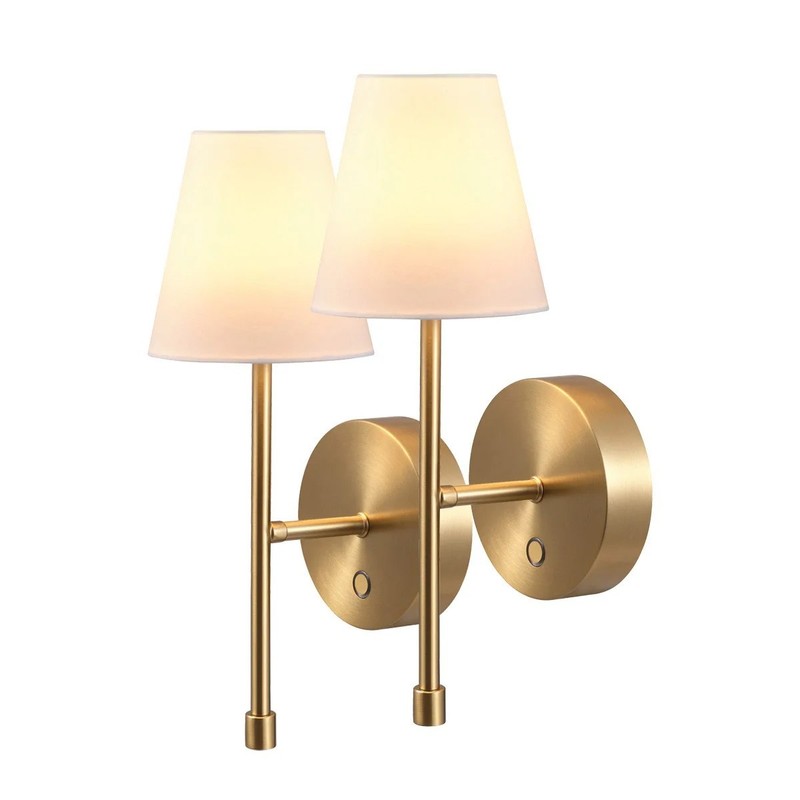 Globe Electric Wireless Rechargeable LED Integrated Wall Sconce 2-pack, 1806224 gallery
