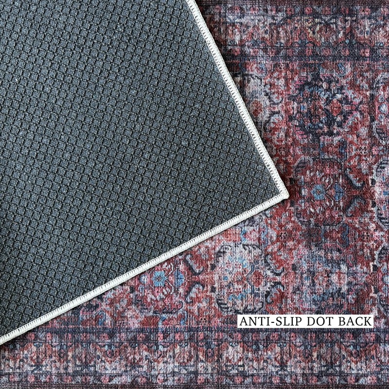 Custom Size Anti-Slip Canvas Back Dark Mahal Runner Rug 26 Inches Wide gallery