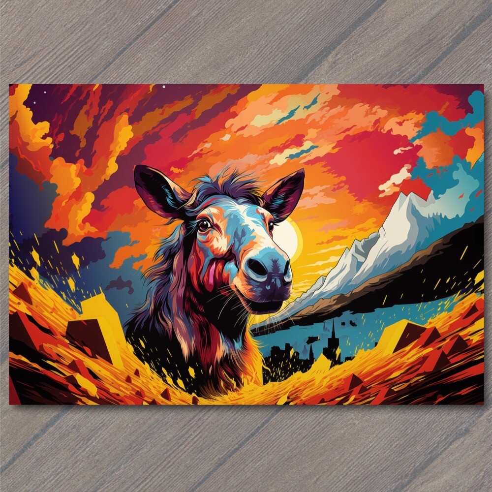 Art Print Donkey Ass Smiling Happy Retro Pop Art Splash Colors Fun Cute Vibrant gallery