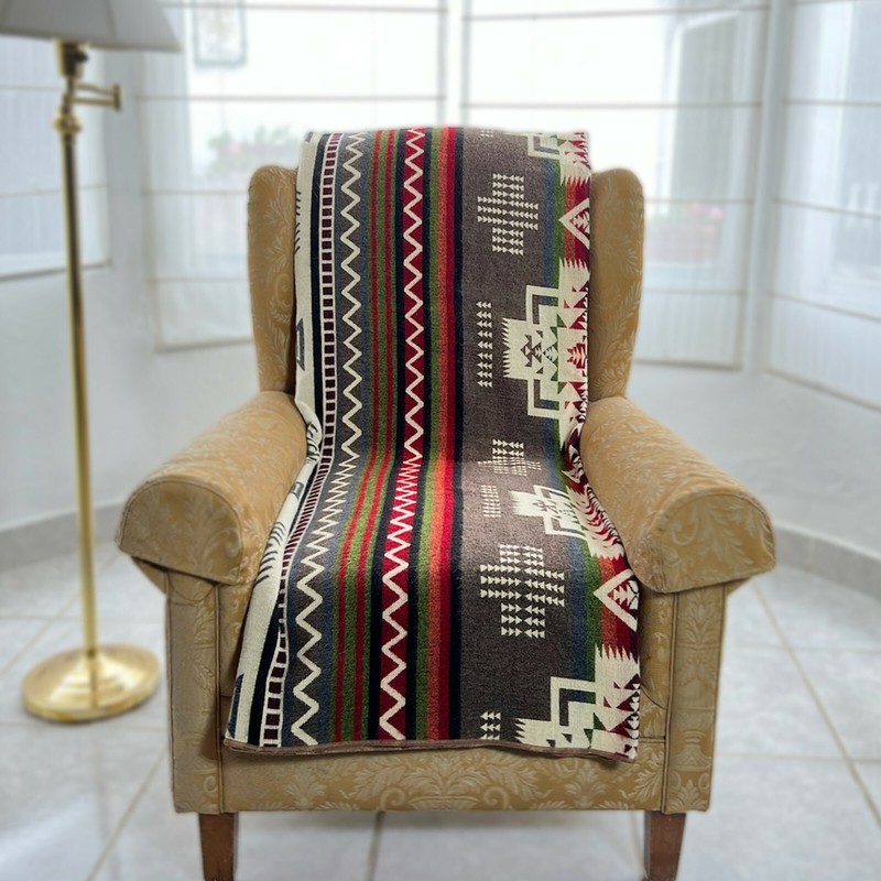 Extra Large Soft & Warm ALPACA Wool Blanket Andean Southwest Pattern 75x90 in gallery