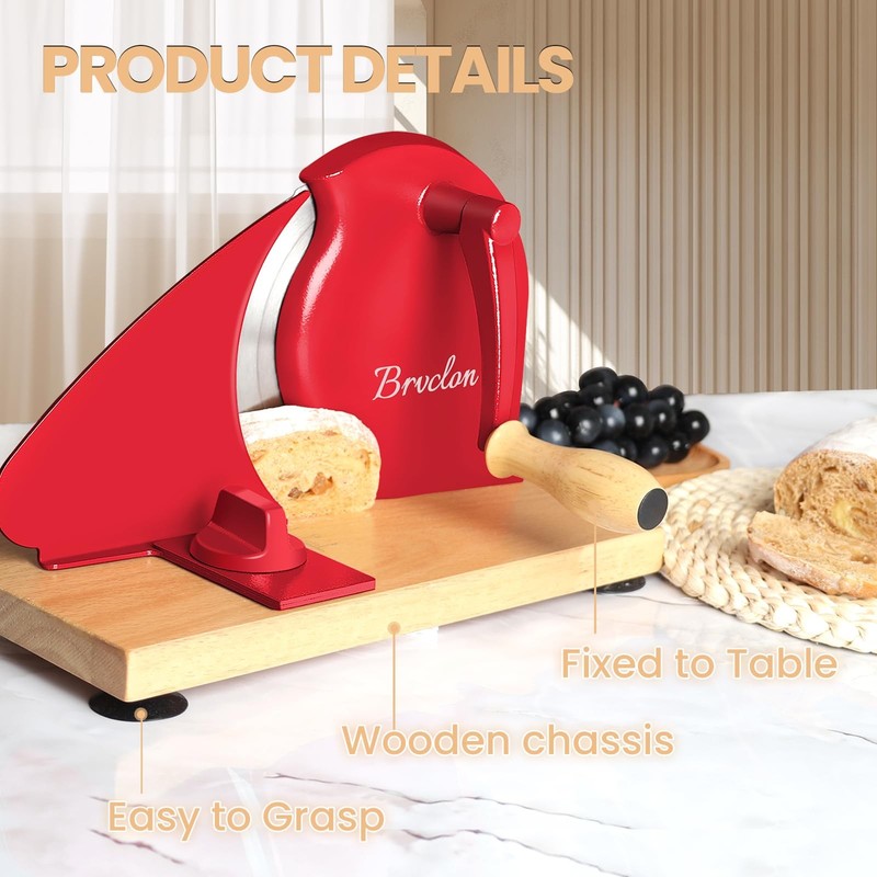 Manual Bread Slicer Adjustable Thickness Stainless Steel Blade MBQPJ Brvclon gallery