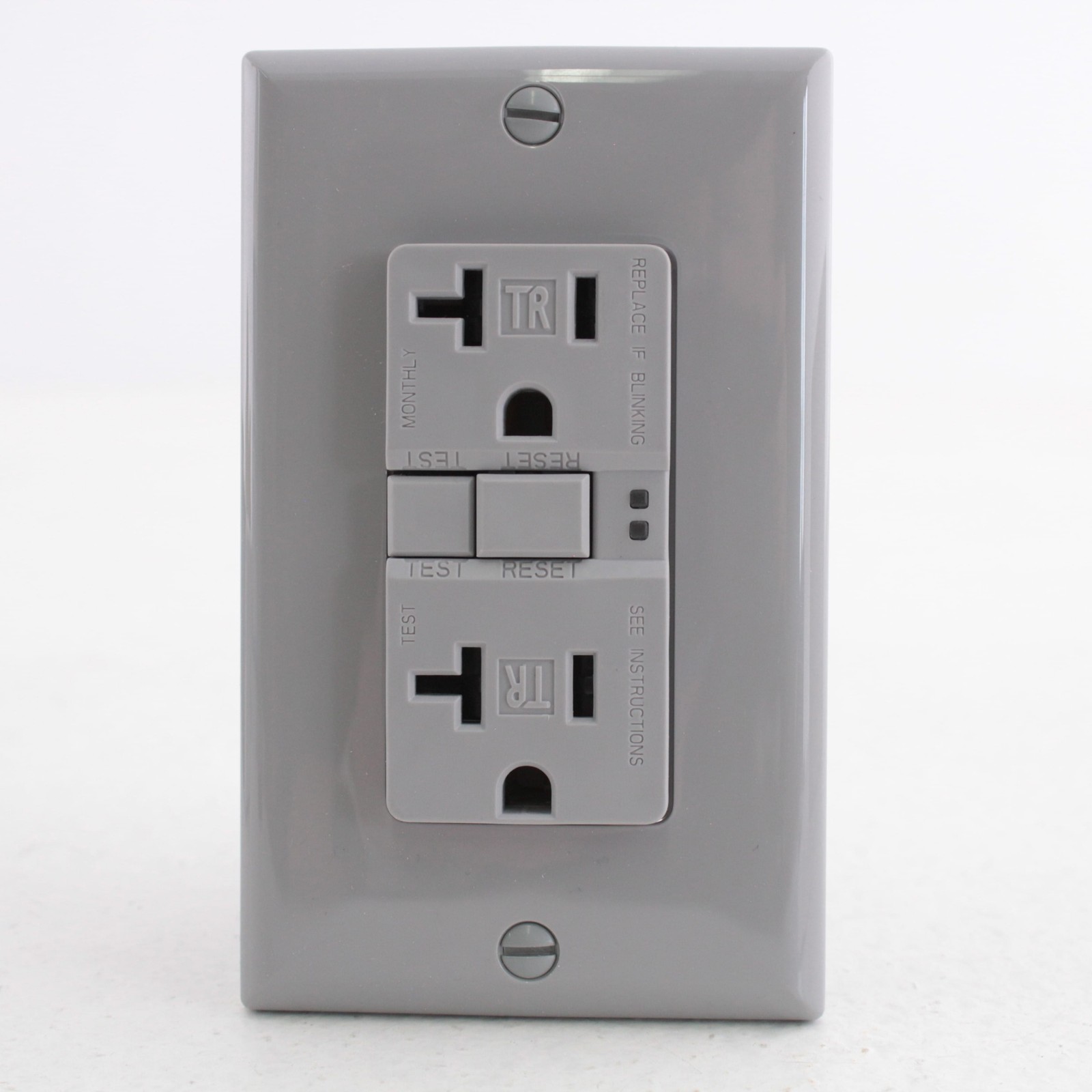 Eaton TRSGF20GY Gray Tamper Resistant GFCI Receptacle Outlet 20A 5-20R Self-Test gallery