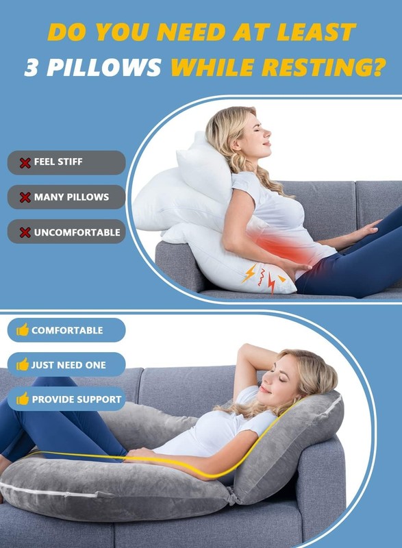 Reading Pillow, Back Pillow for Sitting in Bed for Reading, Nurse & Relax, Re... gallery