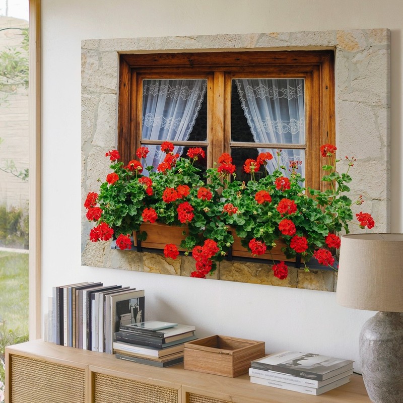 Wall Art Charming Rustic Window Framed In Rich Brown Wood, Showcasing A Delicate gallery
