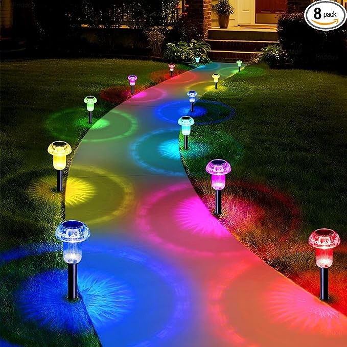 8Pack Color Changing LED Solar Light Outdoor Pathway Waterproof Decorative Light gallery