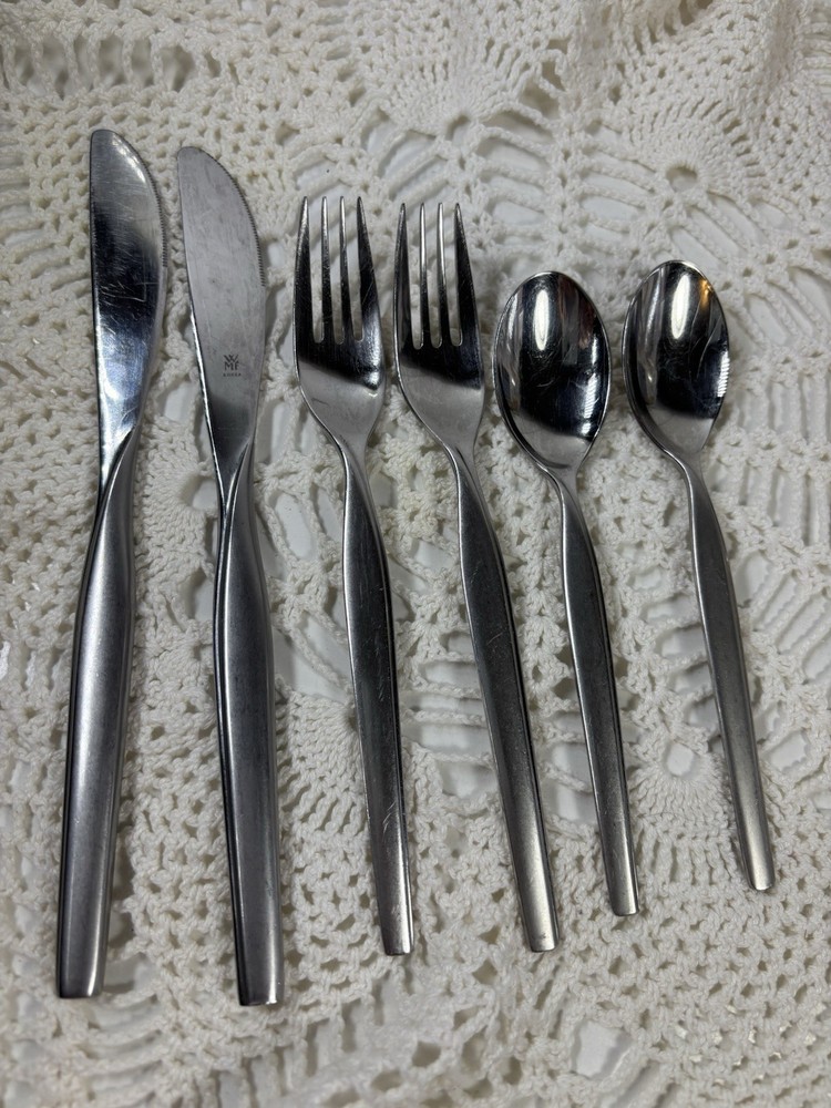 6x WMF Cromargan Flatware Spoon Fork Knife Korea Glossy 18/8 Stainless