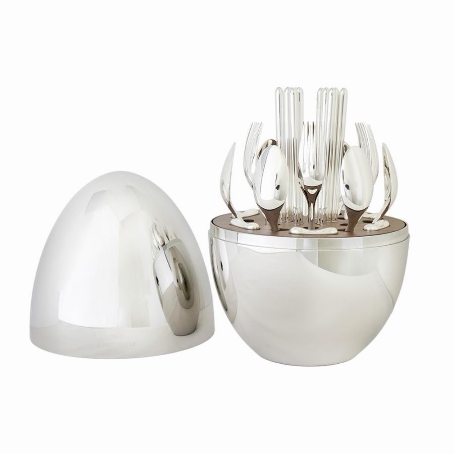 CHRISTOFLE 0065999 EGG MOOD ASIA FLATWARE SERVICE FOR 6, 24 PCS ( NEW OTHER ) gallery