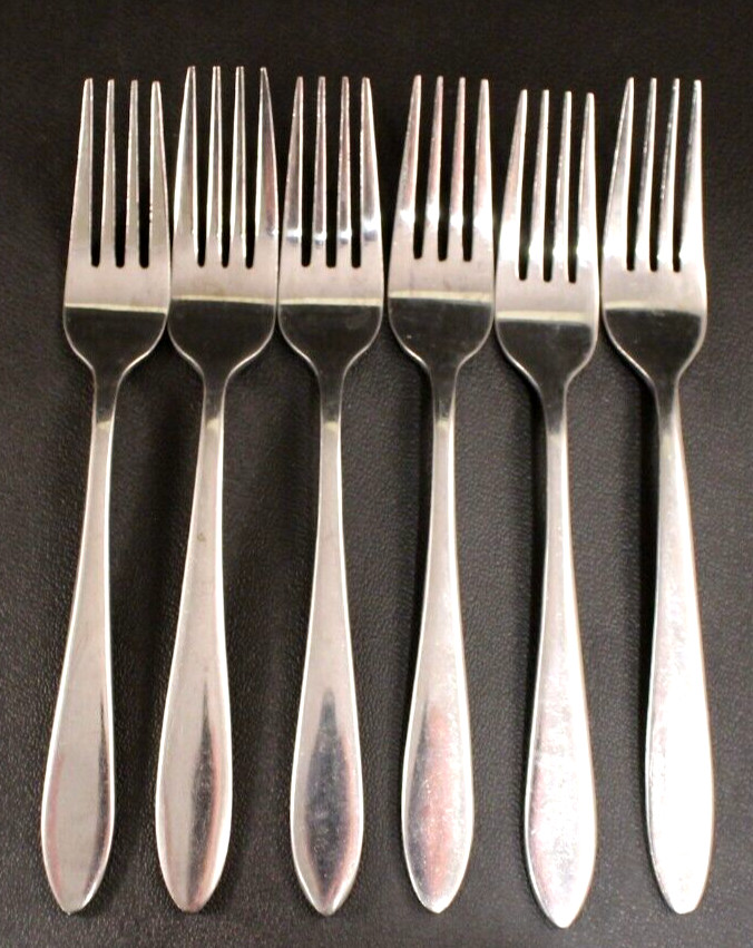 Oneida Moon Crest Dinner Forks * Set of 6 * Stainless 8" Free Shipping gallery