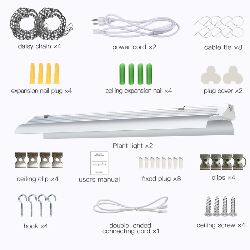 LED Grow Light Strips 2FT Full Spectrum 80W (2 Pack) for Indoor Plants gallery