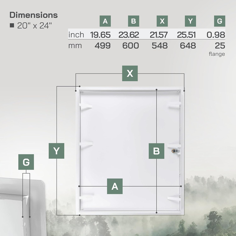 Lockable Access Panel for Drywall 20 X 24 Inch - Wall Hole Cover - Metal Access gallery