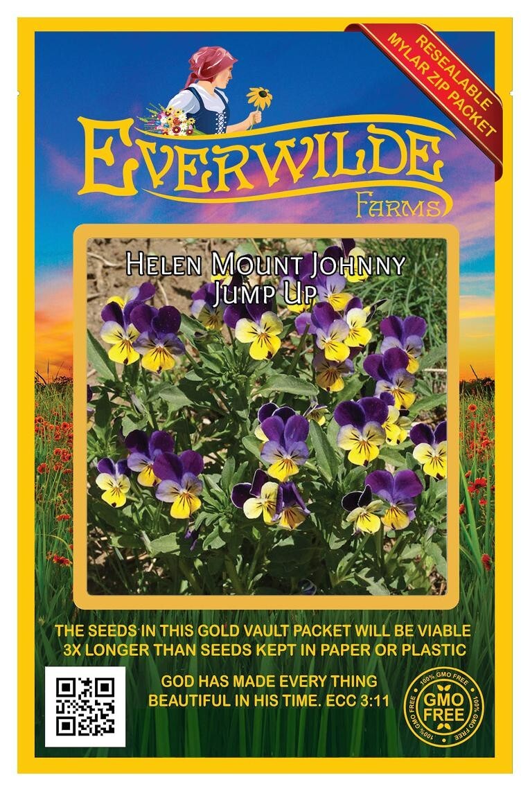 1 Oz Helen Mount Johnny Jump Up Wildflower Seeds - Everwilde Farms Mylar Packet gallery