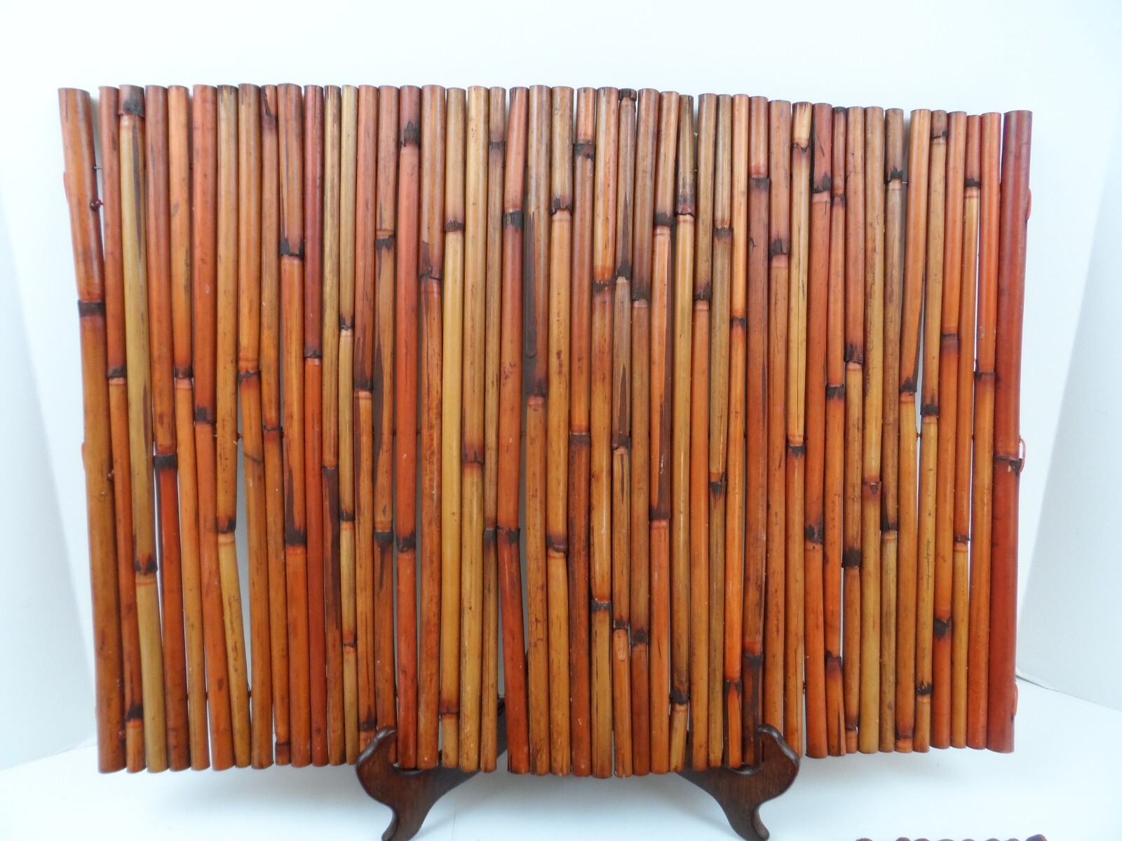 Pair Bamboo Table Mats Placemat Rattan Sturdy Thick Rich Brown 20 x 14 gallery