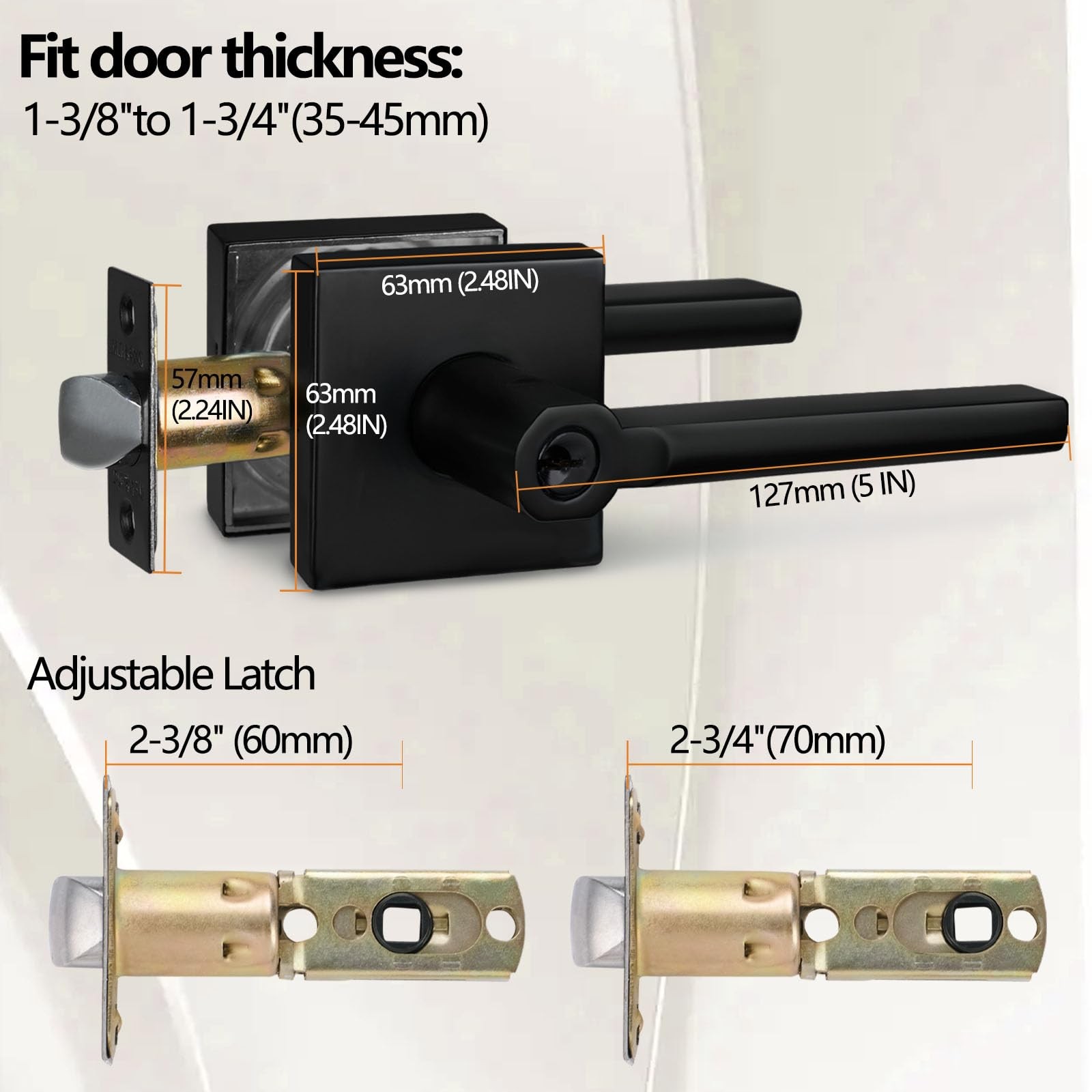 Keyed Entry Lever Lock Matte Black, Exterior Door Handle HD1601-DB-ET-1P gallery