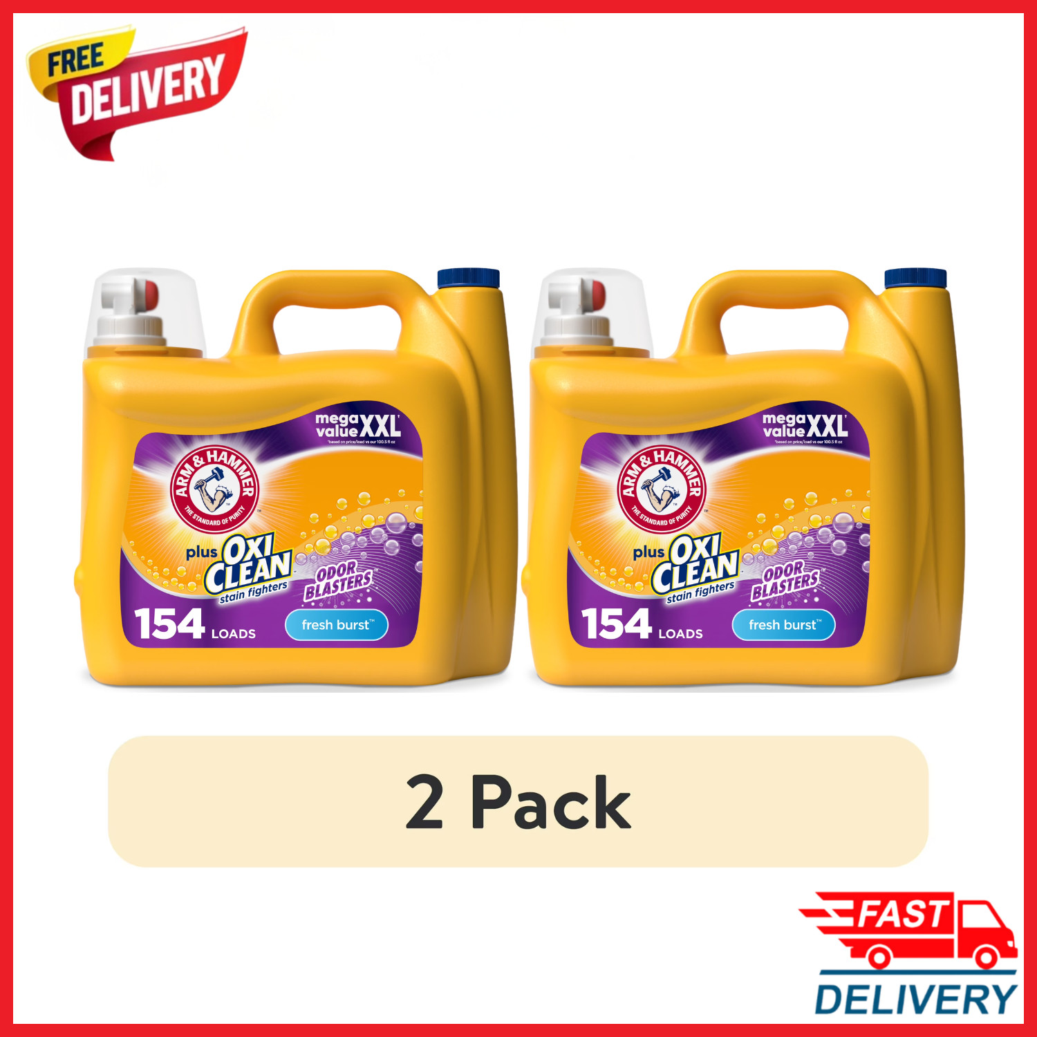 (2 Pack) ARM & HAMMER OxiClean Odor Blasters Liquid Detergent 200.2 oz Fresh gallery