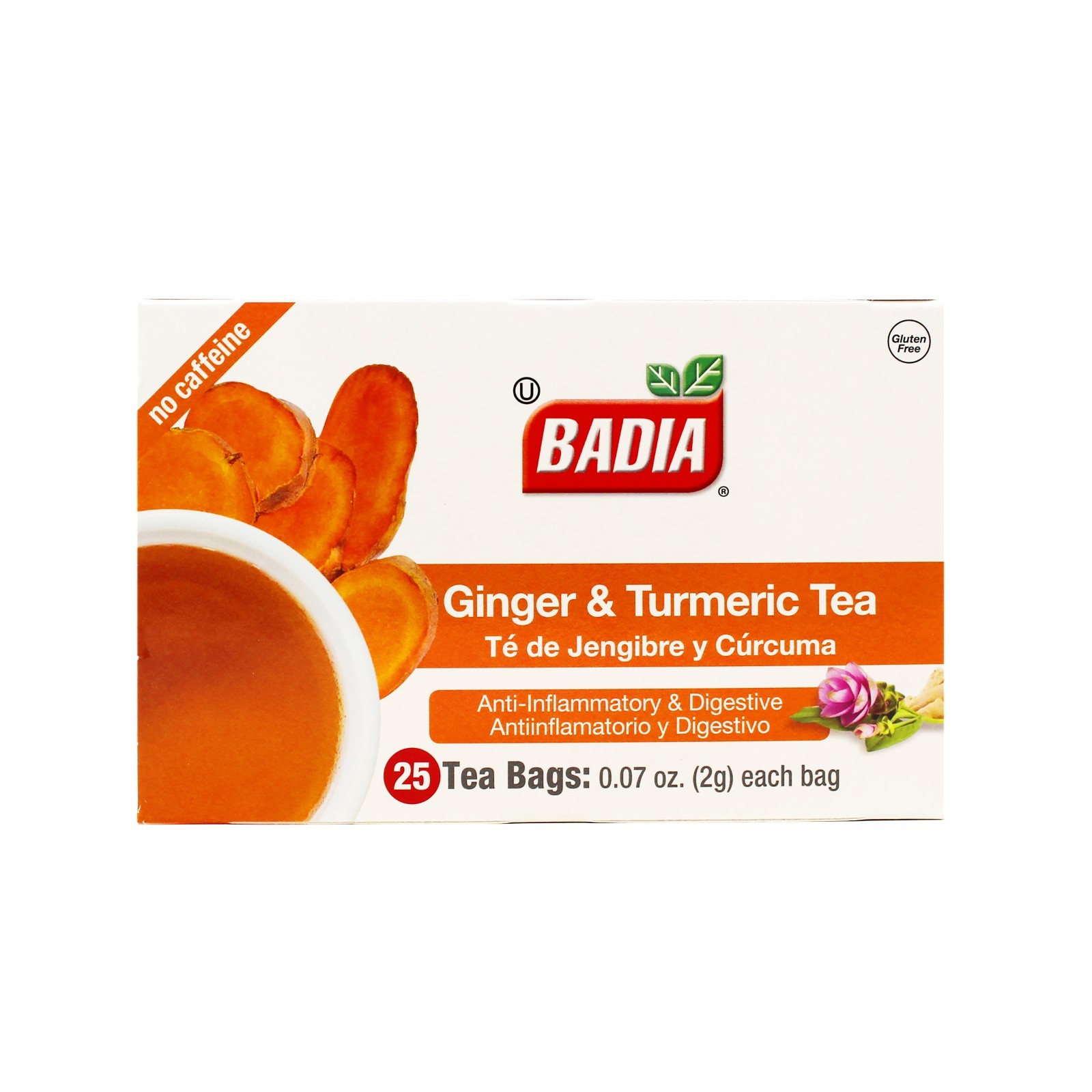 Badia Ginger & Turmeric Tea (25 bags) | Te de Jengibre y Curcuma gallery