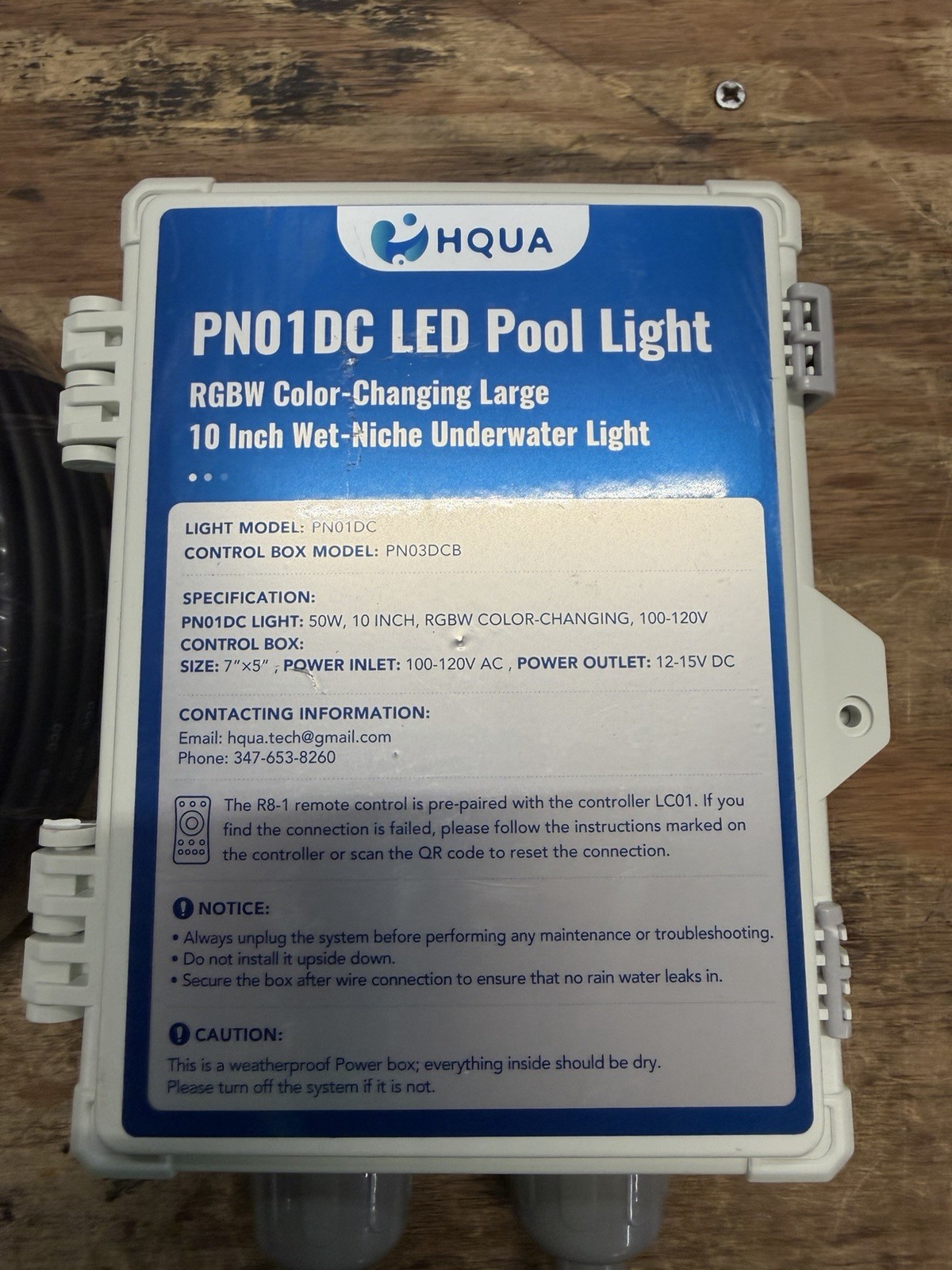 HQUA PN01 LED Inground Pool Lighting System 120V AC 10 Inch 40W, 100 Feet Cord gallery