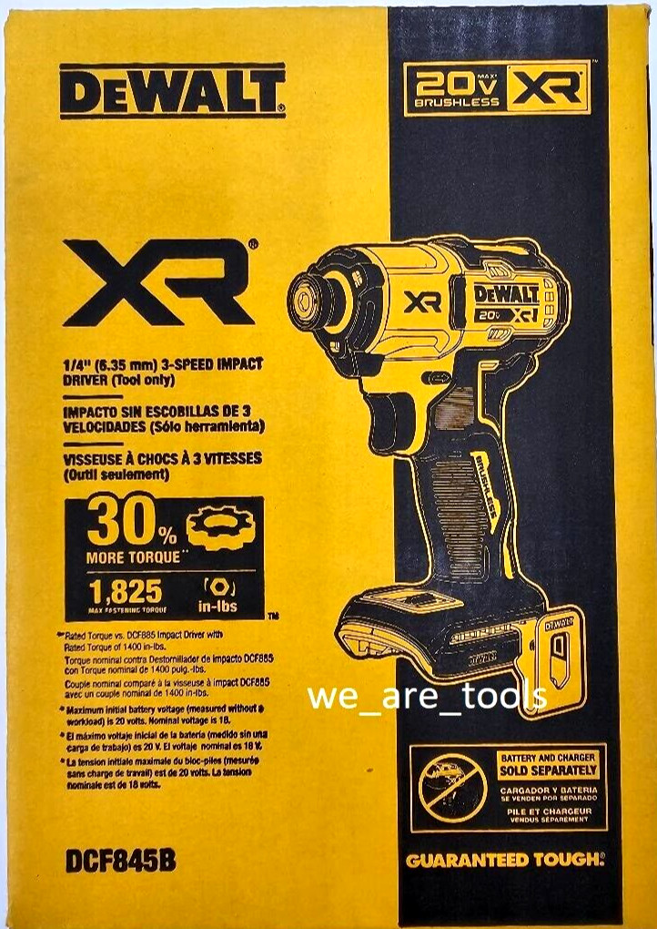 Dewalt DCF845B 3-Speed Brushless 20V Cordless 1/4 Impact Driver DCF845 gallery