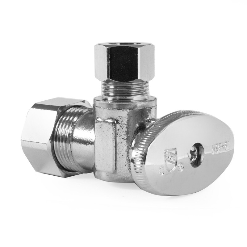 EFIELD 10PCS 5/8" OD (1/2" NOM) X 3/8" OD 1/4TURN COMPRESSION ANGLE STOP VALVE gallery