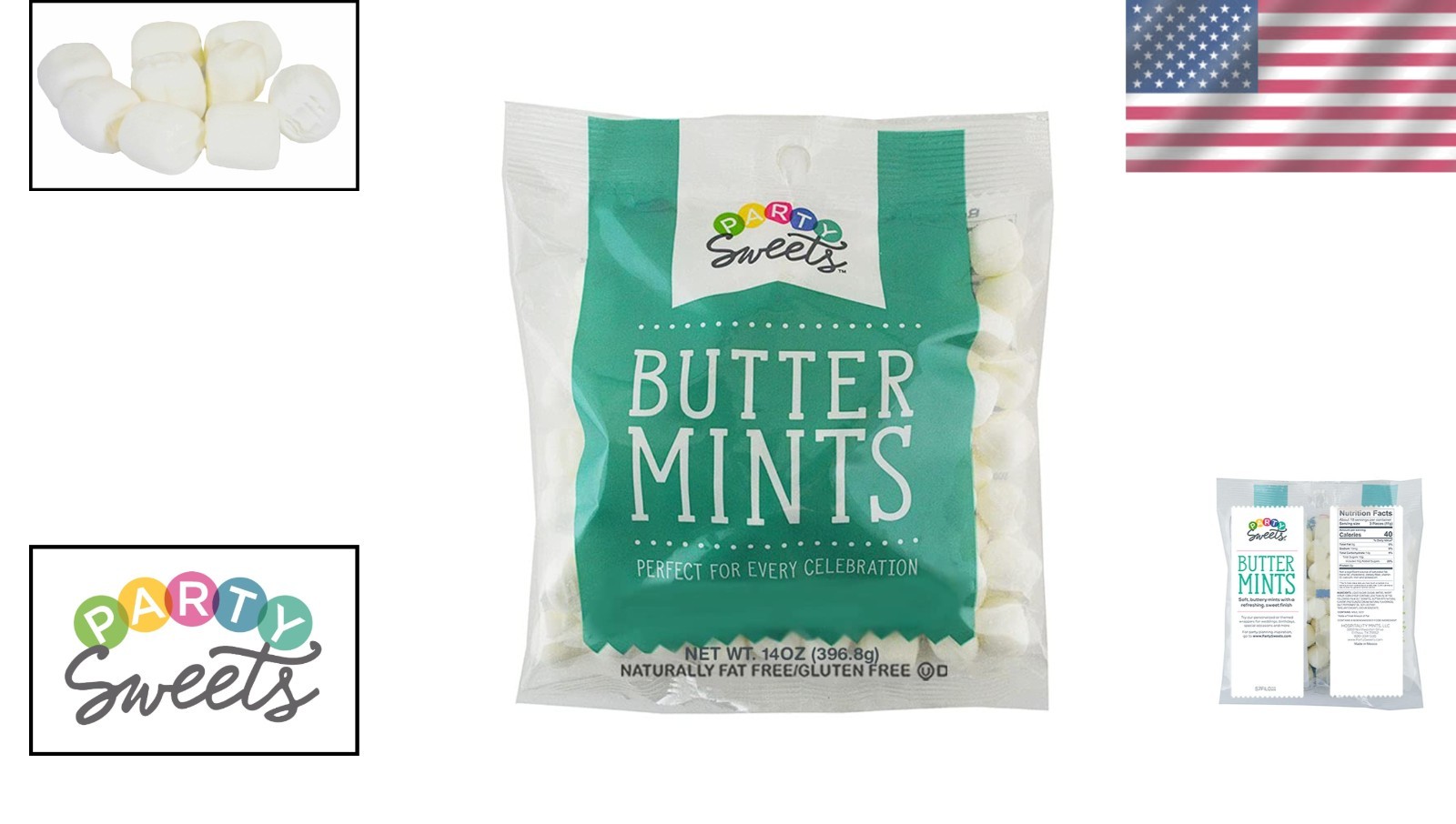 100 Count Soft White Buttermints, 14 Ounce Bag - Sweet, Gluten-Free Candy Treats gallery